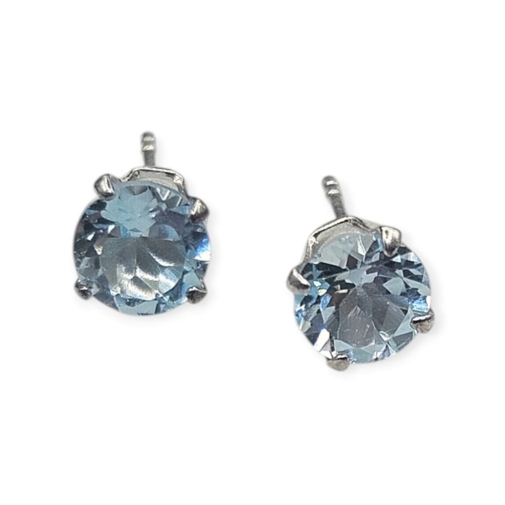 Topaz Solitaire Stud Earrings